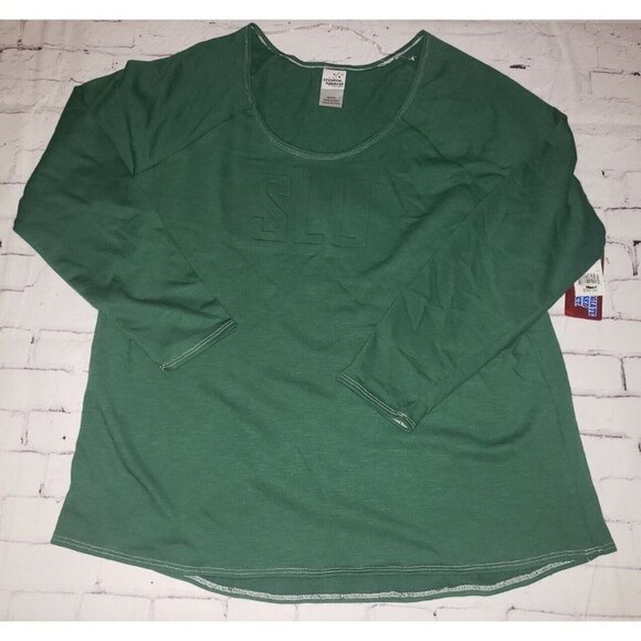 NWT CREATIVE APPAREL WOMEN'S SIZE XXL GREEN SLU LONG-SLEEVE EMBOSSED SHIRT - Picture 1 of 2